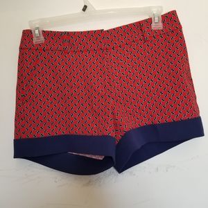 Ann Taylor Women's Petite 6P Red Blue Diamond Shorts